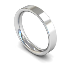 Load image into Gallery viewer, 4mm Flat Court Wedding Ring, Silver, White Gold, Yellow Gold, Rose Gold, Platinum
