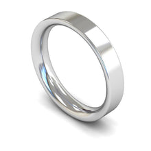 Load image into Gallery viewer, 4mm Flat Court Wedding Ring, Silver, White Gold, Yellow Gold, Rose Gold, Platinum