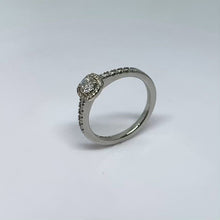 Load and play video in Gallery viewer, Platinum 0.20ct Diamond Halo Ring