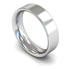 Load image into Gallery viewer, 6mm Flat Court Wedding Ring, Silver, White Gold, Yellow Gold, Rose Gold, Platinum