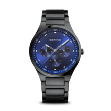 Load image into Gallery viewer, Gents Bering Brushed Black Steel Watch, Sapphire Crystal Glass