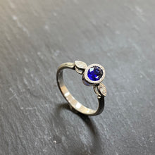 Load image into Gallery viewer, 9ct Ceylon Sapphire & Diamond 3 Stone Ring