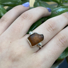 Load image into Gallery viewer, Sterling Silver Orange Sea Glass Ring
