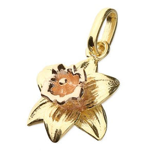 Sterling Silver Gold Plated Daffodil March Birth Flower Pendant