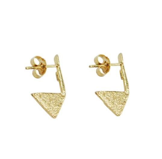 Gold Plated Triangle Drop Studs