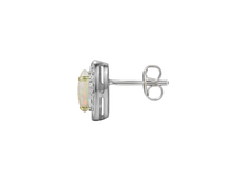 Load image into Gallery viewer, Sterling Silver Opal and CZ Earrings