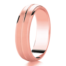 Load image into Gallery viewer, Court Shaped Band With Polished & Satin Bands