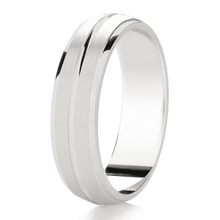 Load image into Gallery viewer, Court Shaped Band With Polished & Satin Bands
