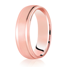 Load image into Gallery viewer, Brushed Centre Court Band with Half round diamond cut edge