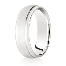Load image into Gallery viewer, Brushed Centre Court Band with Half round diamond cut edge