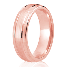 Load image into Gallery viewer, Satin Finish Court Band With Diamond Cut Grooves