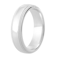 Load image into Gallery viewer, Polished Court Band With Double Milgrain Edge