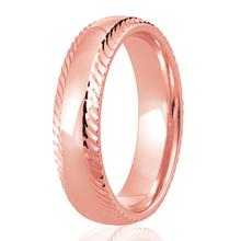 Load image into Gallery viewer, Polished Finish Court Band With Pearl Tool Cut Edge Detail
