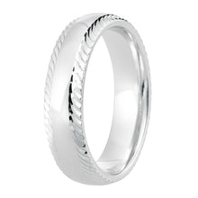 Load image into Gallery viewer, Polished Finish Court Band With Pearl Tool Cut Edge Detail