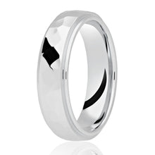 Load image into Gallery viewer, Court Hammered Finish Ring With Rolled Edges