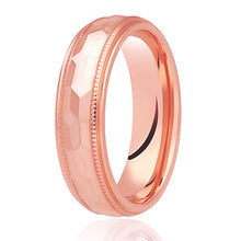 Load image into Gallery viewer, Court Hammered Finish Ring With Milgrain Edge