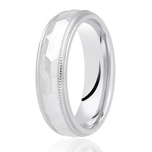 Load image into Gallery viewer, Court Hammered Finish Ring With Milgrain Edge