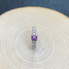 Load image into Gallery viewer, Platinum & Rose Gold Purple Sapphire & Diamond Ring