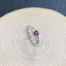 Load image into Gallery viewer, Platinum & Rose Gold Purple Sapphire & Diamond Ring