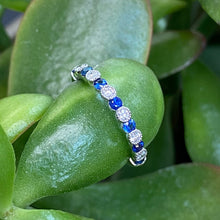 Load image into Gallery viewer, Platinum Sapphire & Diamond Eternity Ring