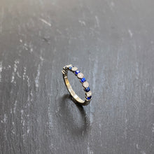 Load image into Gallery viewer, Platinum Sapphire & Diamond Eternity Ring