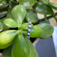 Load image into Gallery viewer, Platinum Sapphire & Diamond Eternity Ring