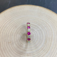 Load image into Gallery viewer, Raspberry Pink Sapphire & Diamond Eternity Ring