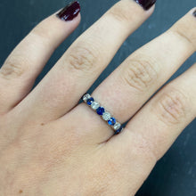 Load image into Gallery viewer, Platinum Sapphire & Diamond Eternity Ring