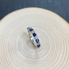 Load image into Gallery viewer, Platinum Sapphire & Diamond Eternity Ring