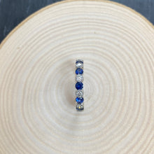 Load image into Gallery viewer, Platinum Sapphire & Diamond Eternity Ring