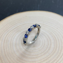 Load image into Gallery viewer, Platinum Sapphire & Diamond Eternity Ring