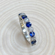 Load image into Gallery viewer, Platinum Sapphire & Diamond Eternity Ring