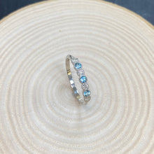 Load image into Gallery viewer, Topaz &amp; Diamond Millgrain Eternity Style Ring
