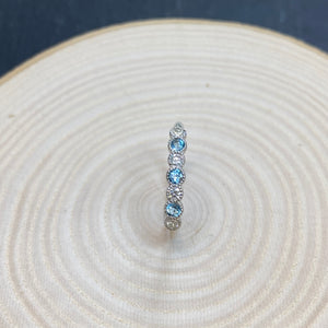 Topaz & Diamond Millgrain Eternity Style Ring
