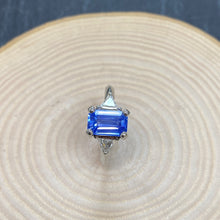 Load image into Gallery viewer, Platinum Natural Celyon Sapphire & Diamond Ring