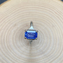 Load image into Gallery viewer, Platinum Natural Celyon Sapphire & Diamond Ring