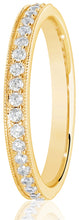 Load image into Gallery viewer, Round Brilliant Cut Millgrain Channel Claw Ring, 2.5mm wide