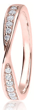 Load image into Gallery viewer, Round Brilliant Cut Ribbon Twist Ring