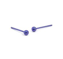 Load image into Gallery viewer, Titanium 3mm Ball Studs Dark Blue