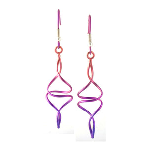 Wirework Sophisticated Twist Titanium Earrings Pink