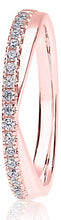 Load image into Gallery viewer, Round Brilliant Cut V-Shaped French Pave / Fish Tail Round Brilliant Cut Ring