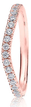 Load image into Gallery viewer, Round Brilliant Cut Wave French Pave / Fish Tail Wedding Ring