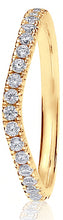 Load image into Gallery viewer, Round Brilliant Cut Wave French Pave / Fish Tail Wedding Ring