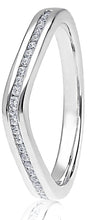 Load image into Gallery viewer, Round Brilliant Cut Wave Channel Set Ring