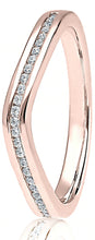Load image into Gallery viewer, Round Brilliant Cut Wave Channel Set Ring