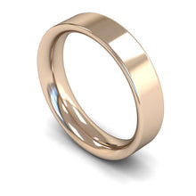 Load image into Gallery viewer, 5mm Flat Court Wedding Ring, Silver, White Gold, Yellow Gold, Rose Gold, Platinum