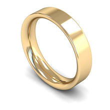 Load image into Gallery viewer, 5mm Flat Court Wedding Ring, Silver, White Gold, Yellow Gold, Rose Gold, Platinum