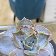 Load image into Gallery viewer, Millgrain Purple Sapphire & Diamond Eternity