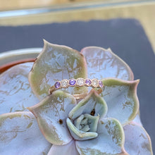 Load image into Gallery viewer, Millgrain Purple Sapphire & Diamond Eternity