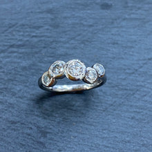 Load image into Gallery viewer, 9ct Gold Staggered Diamond Bubble Ring
